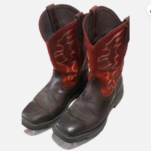 Pre‑owned Ariat WorkHog men's leather western/work boots in size 10.5 EE (extra